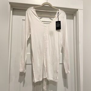 Chase white shirt- v neck front & back